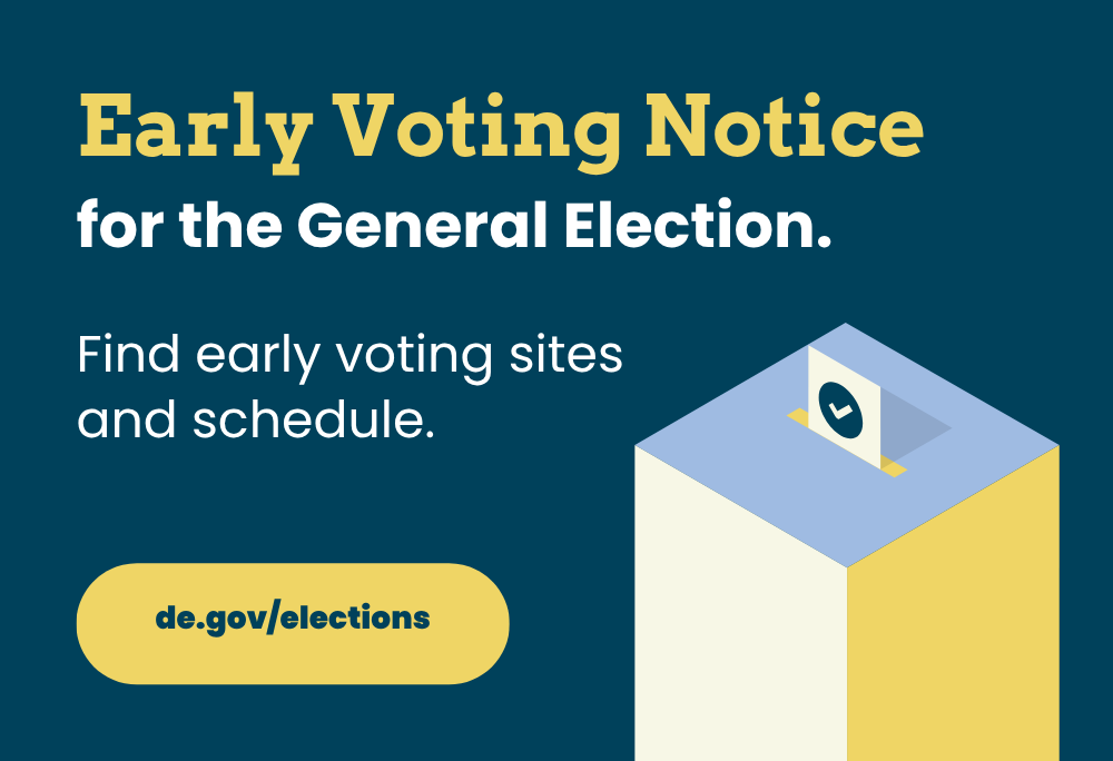 General Election Early Voting notice with a Ballot box.