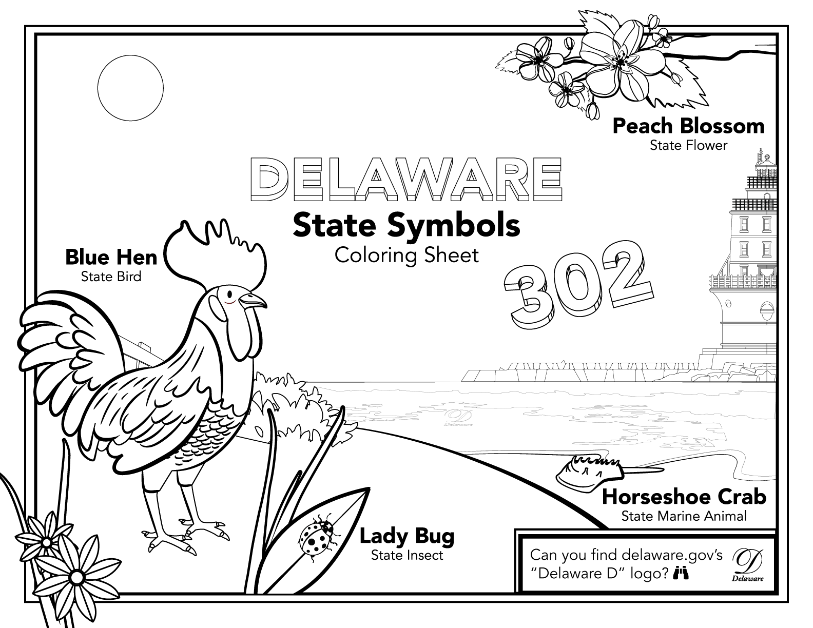 Delaware coloring page