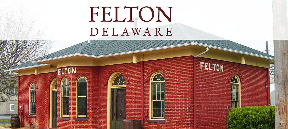 Town of Felton's Brick Town Hall on a winters day.